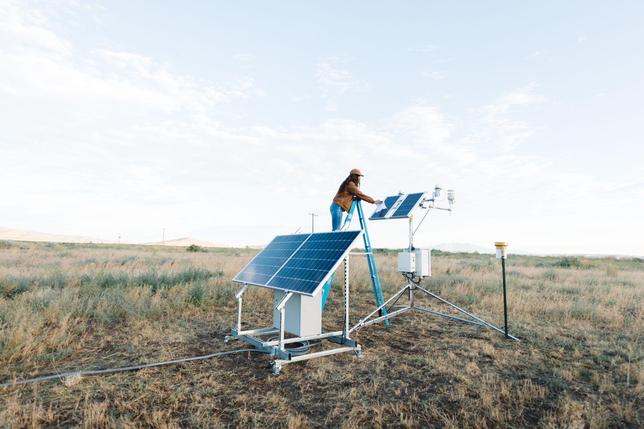 GroundWork technician maintaining meteorological station